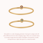 Anillo pequeño con piedra natal de junio: alejandrita