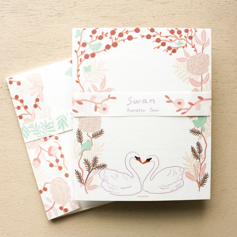 Kanako Tanigawa Letter Set | Cat / Swan Design