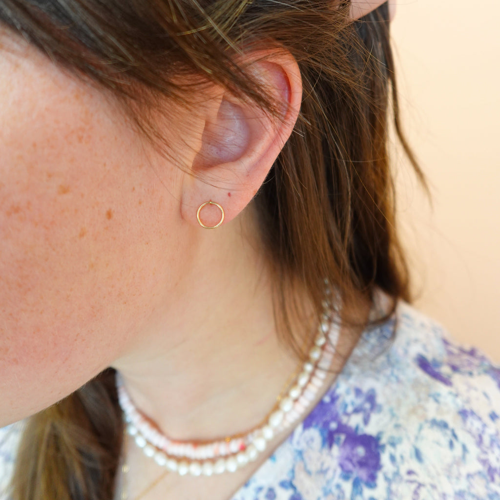 Pendientes de botón de círculo grande