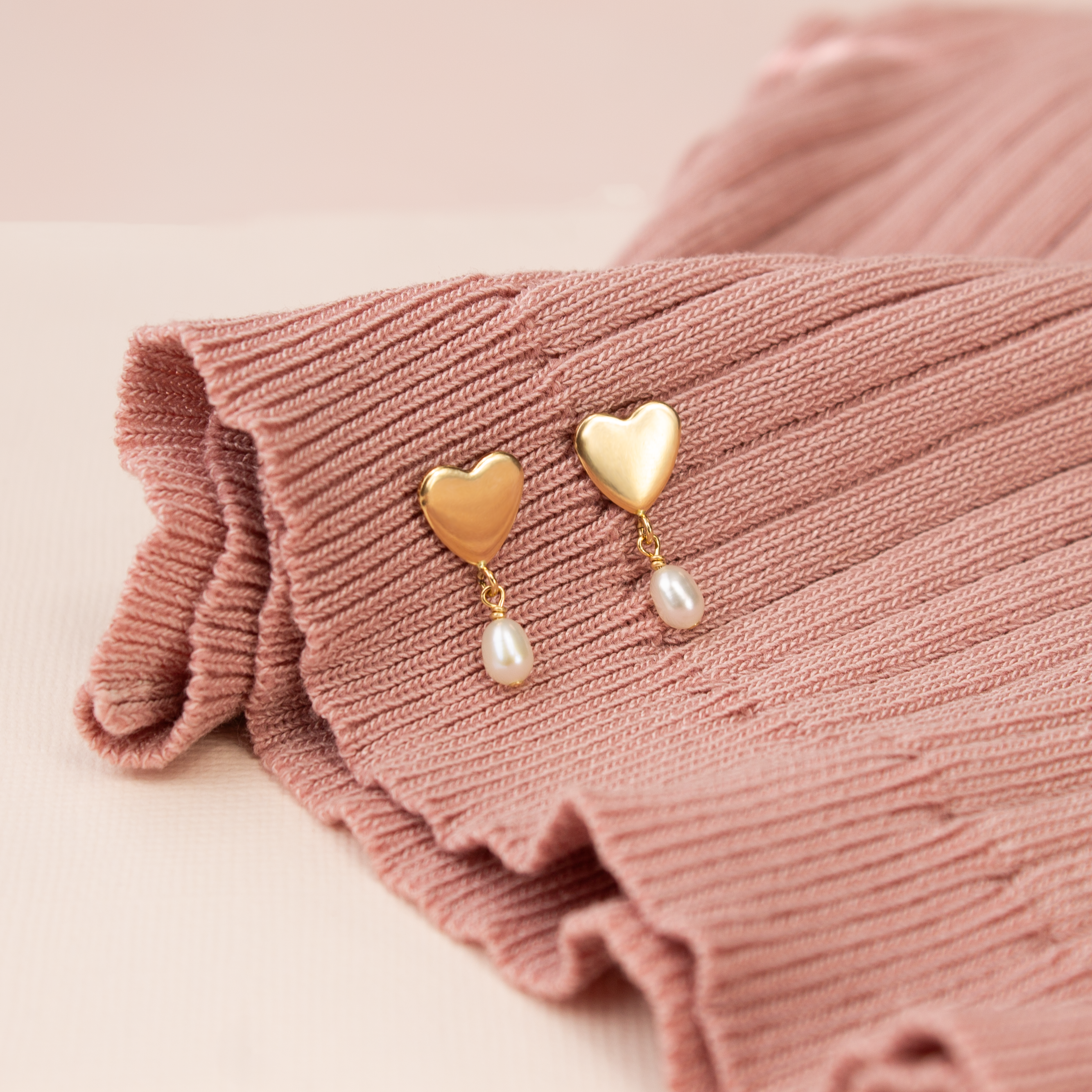 Vintage Heart Stud Earrings