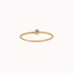 Anillo pequeño con piedra natal de octubre ∙ Turmalina rosa