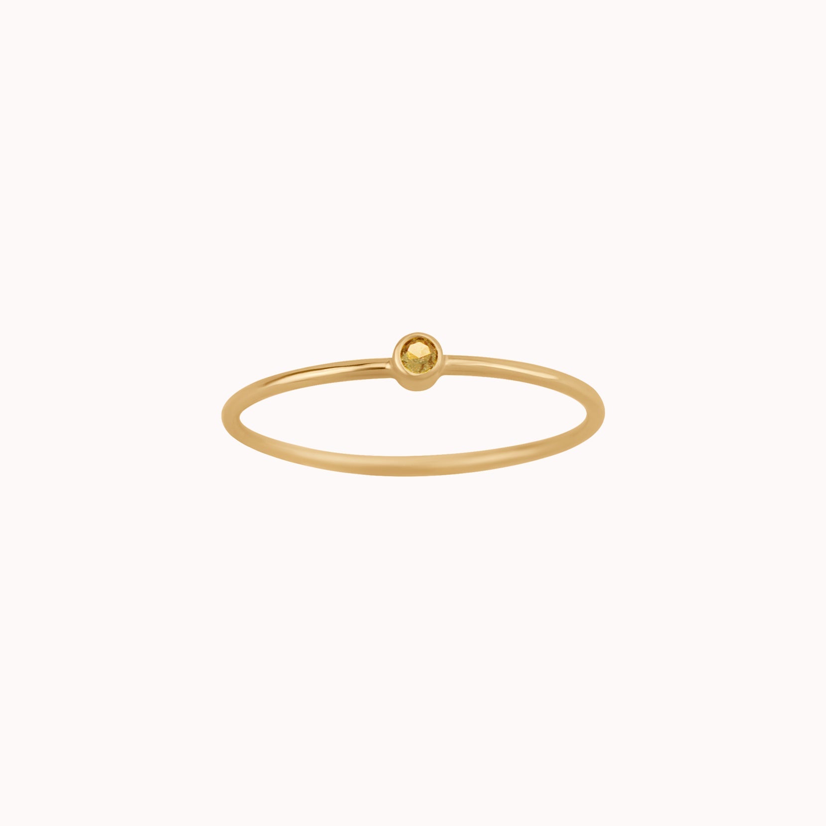 Anillo pequeño con piedra natal de noviembre ∙ Topacio amarillo