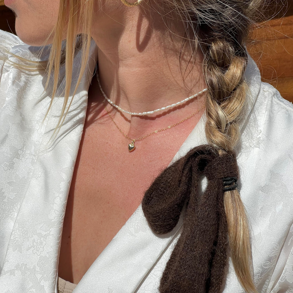 Collar de corazón de oro macizo