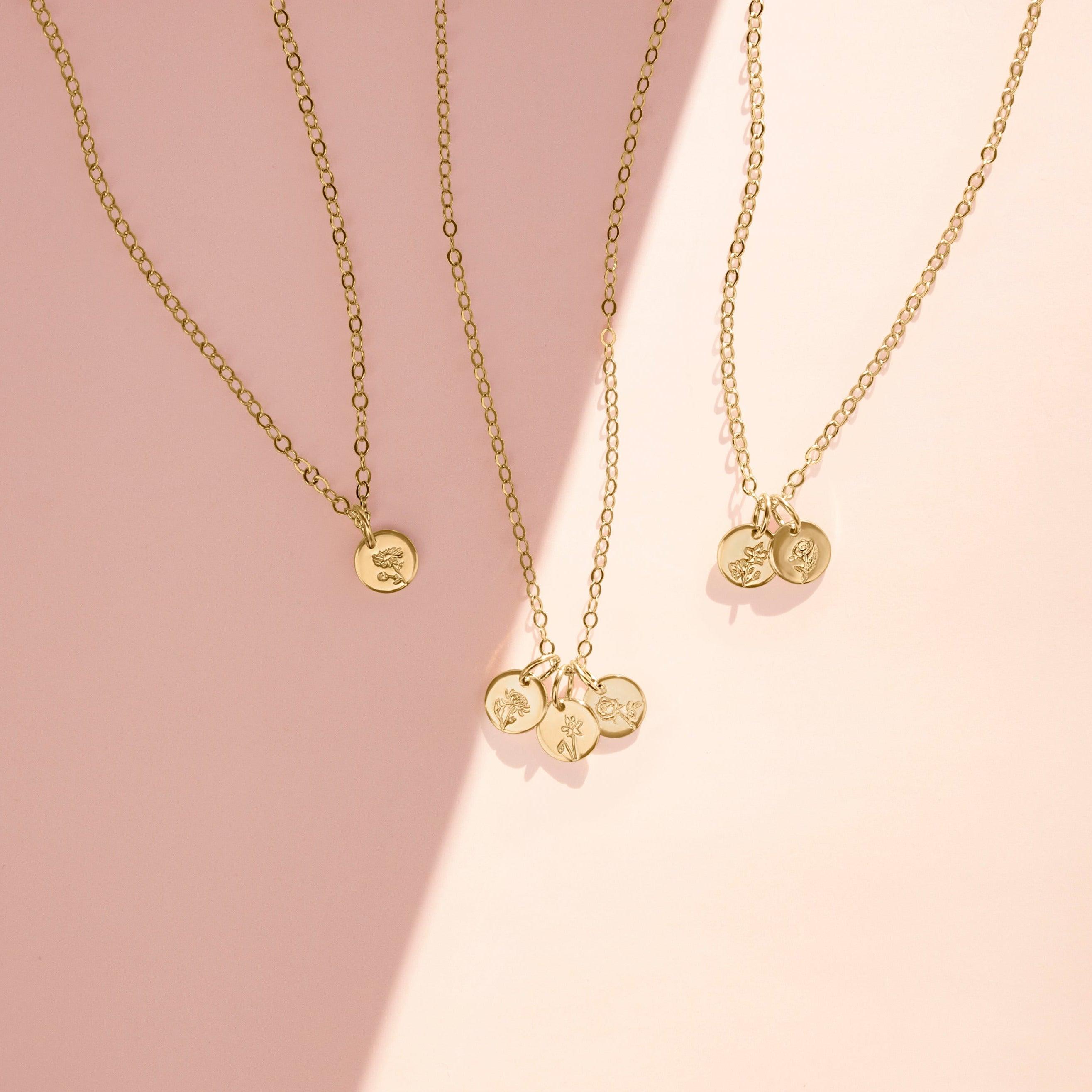 Tiny Birth Flower Necklace